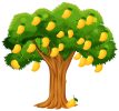 Yellow mango tree isolated on white background Yellow mango tree isolated on white background illustration